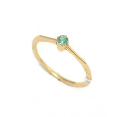 Ring Emerald 18kt Gold Yellow Natural 18 KT Vintage Stone Women Handmade D199